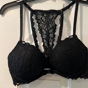34D pink black taxer back front clip bra